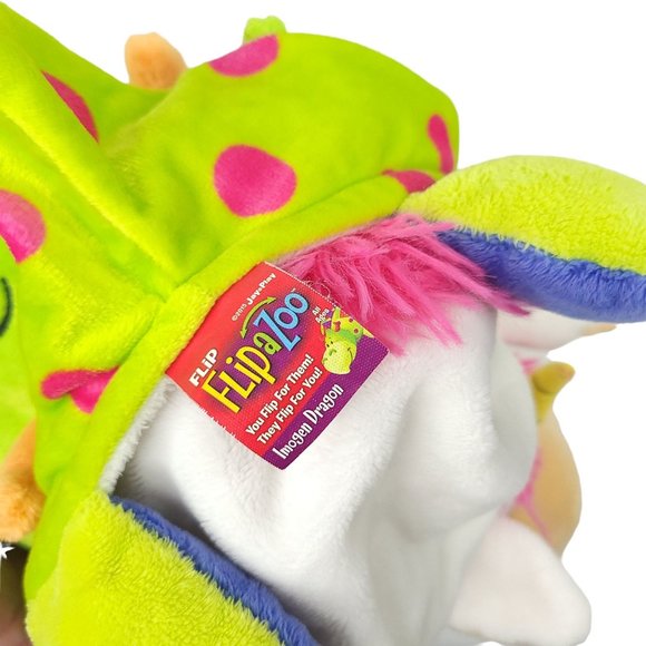 Jay At Play FlipaZoo Imogen Dragon Persephone Unicorn 2 In 1 Plush Stuffed Toy - Picture 11 of 13